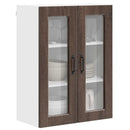 vidaXL Fali üveges szekrény PORTO Barna Tölgy 60 x 31 x 80 cm Faanyag