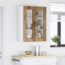 vidaXL Fali üveges szekrény PORTO Öreg fa 60 x 31 x 80 cm Faanyag