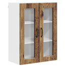vidaXL Fali üveges szekrény PORTO Öreg fa 60 x 31 x 80 cm Faanyag