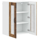 vidaXL Fali üveges szekrény PORTO Öreg fa 60 x 31 x 80 cm Faanyag