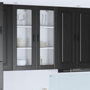 vidaXL Fali üveges szekrény PORTO Fekete 40 x 31 x 100 cm Faanyag