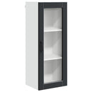 vidaXL Fali üveges szekrény PORTO Fekete 40 x 31 x 100 cm Faanyag