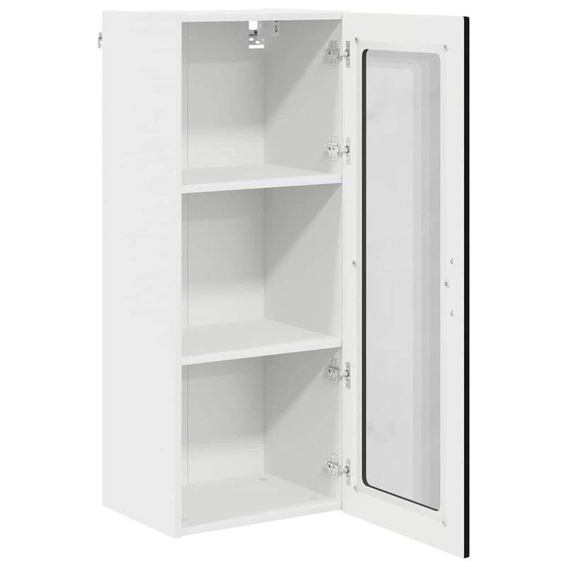 vidaXL Fali konyhaszekrény polcokkal Fekete 40 x 31 x 100 cm Faanyag