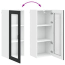 vidaXL Fali üveges szekrény PORTO Fekete 40 x 31 x 100 cm Faanyag