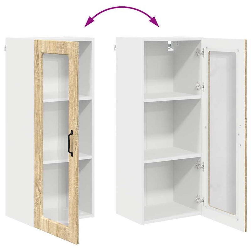 vidaXL Fali konyhaszekrény Sonoma tölgy 40 x 31 x 100 cm Faanyag