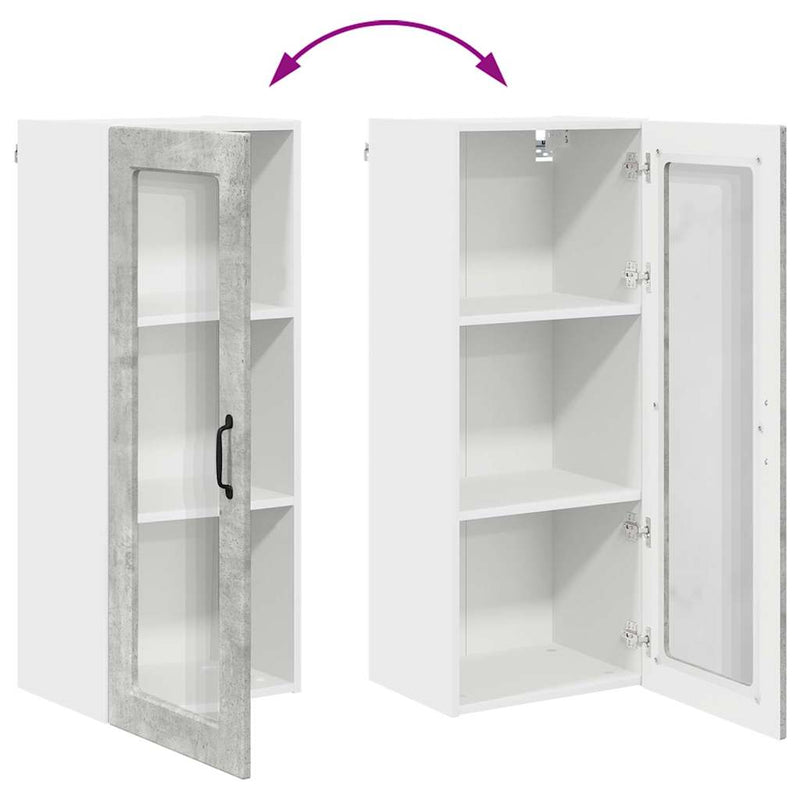 vidaXL Fali konyhaszekrény Beton Szürke 40 x 31 x 100 cm Faanyag