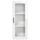 vidaXL Fali üveges szekrény PORTO Magas Fényű Fehér 40 x 31 x 100 cm