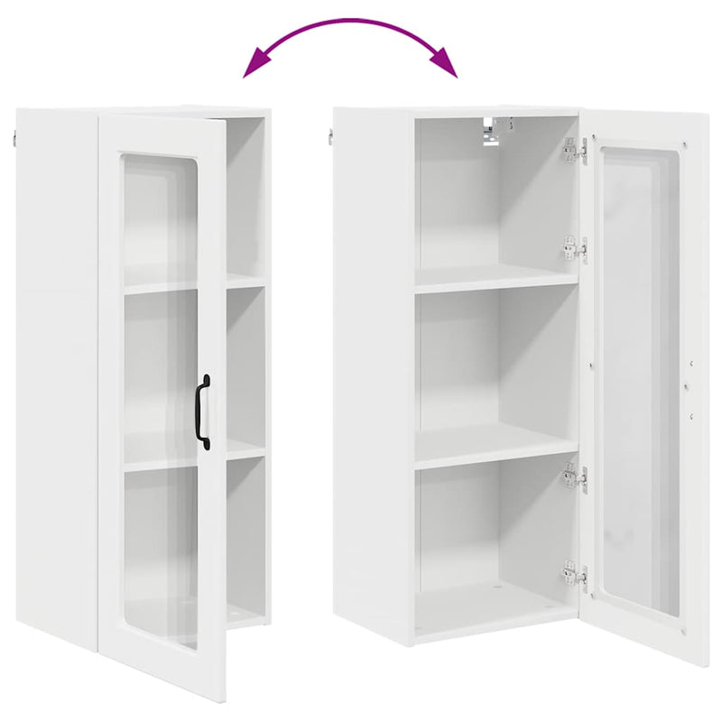 vidaXL Fali konyhaszekrény Magas Fényű Fehér 40 x 31 x 100 cm Faanyag