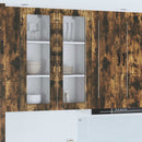 vidaXL Fali üveges szekrény PORTO Füstölt tölgy 40 x 31 x 100 cm