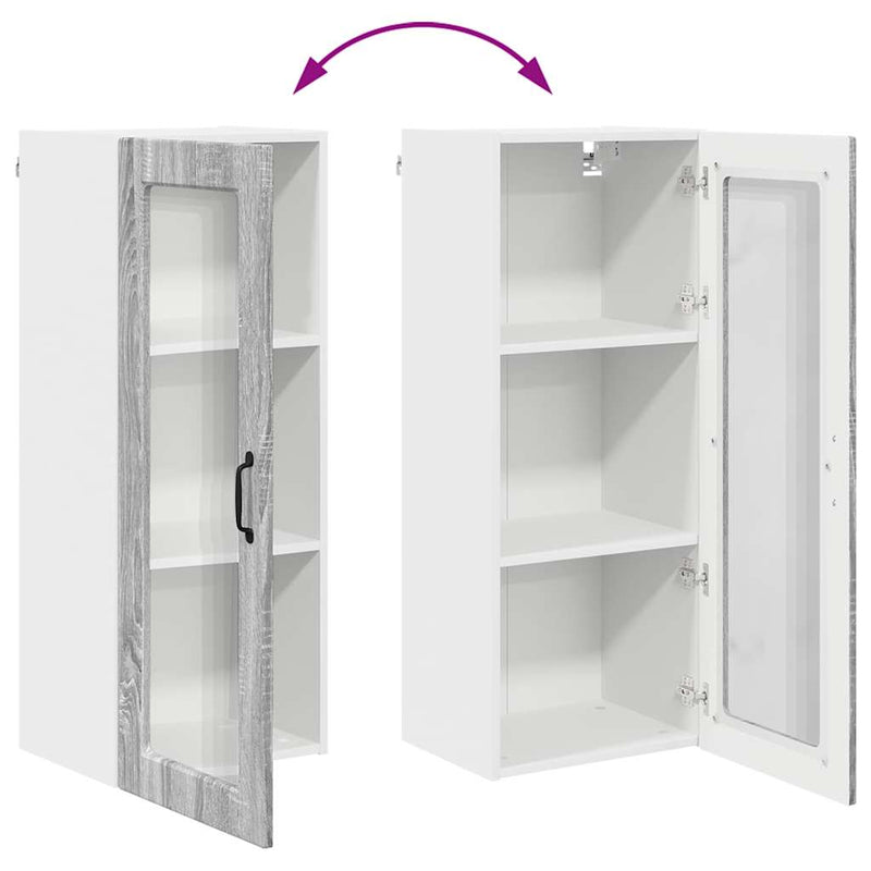 vidaXL Fali konyhaszekrény Szürke Sonoma 40 x 31 x 100 cm Faanyag