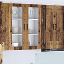 vidaXL Fali üveges szekrény PORTO Öreg fa 40 x 31 x 100 cm Faanyag