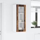 vidaXL Fali üveges szekrény PORTO Öreg fa 40 x 31 x 100 cm Faanyag