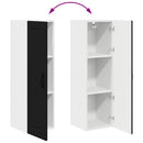 vidaXL Fali konyhaszekrény polcokkal Fekete 30 x 31 x 100 cm Faanyag