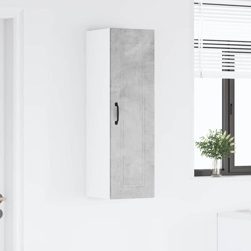 vidaXL Fali konyhaszekrény Beton Szürke 30 x 31 x 100 cm Faanyag