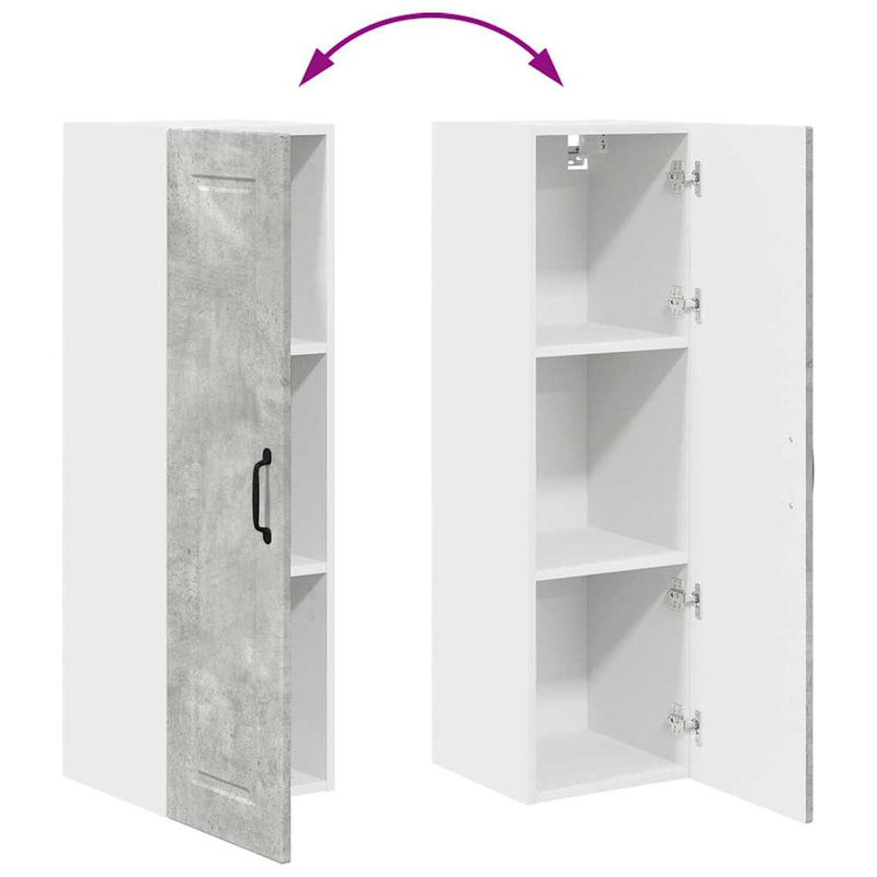 vidaXL Fali konyhaszekrény Beton Szürke 30 x 31 x 100 cm Faanyag