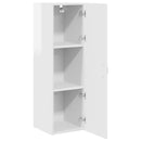 vidaXL Fali Szekrény PORTO Magas Fényű Fehér 30 x 31 x 100 cm Faanyag
