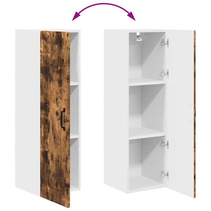 vidaXL Fali konyhaszekrény Füstölt tölgy 30 x 31 x 100 cm Faanyag