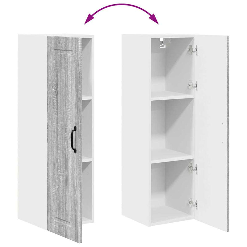 vidaXL Fali konyhaszekrény Szürke Sonoma 30 x 31 x 100 cm Faanyag