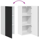 vidaXL Fali Szekrény PORTO Fekete 40 x 31 x 100 cm Faanyag