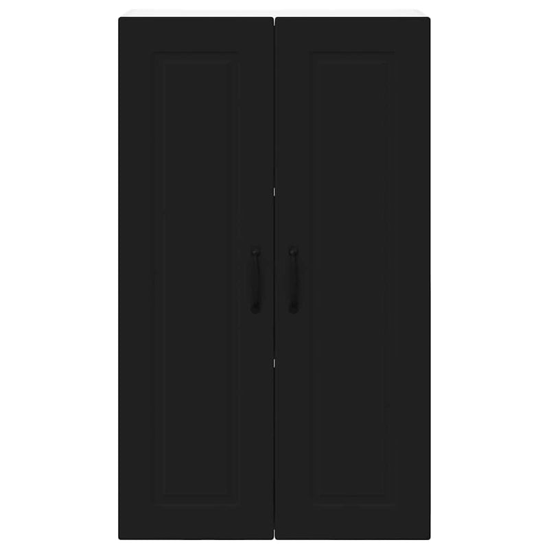 vidaXL Fali konyhaszekrény polcokkal Fekete 60 x 31 x 100 cm Faanyag