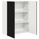 vidaXL Fali konyhaszekrény polcokkal Fekete 80 x 31 x 100 cm Faanyag