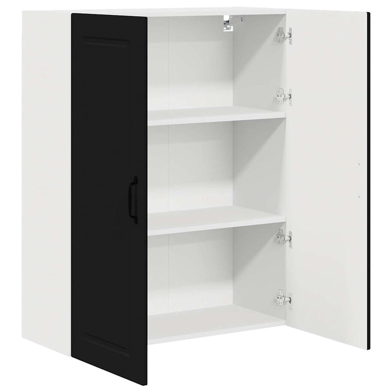 vidaXL Fali konyhaszekrény polcokkal Fekete 80 x 31 x 100 cm Faanyag