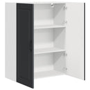 vidaXL Fali Szekrény PORTO Fekete 80 x 31 x 100 cm Faanyag