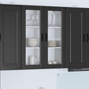 vidaXL Fali üveges szekrény PORTO Fekete 80 x 31 x 100 cm Faanyag
