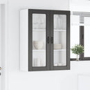 vidaXL Fali üveges szekrény PORTO Fekete 80 x 31 x 100 cm Faanyag