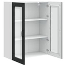 vidaXL Fali üveges szekrény PORTO Fekete 80 x 31 x 100 cm Faanyag