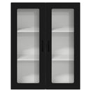 vidaXL Fali konyhaszekrény polcokkal Fekete 80 x 31 x 100 cm Faanyag