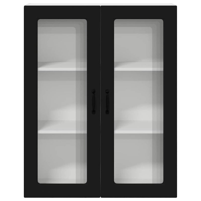 vidaXL Fali konyhaszekrény polcokkal Fekete 80 x 31 x 100 cm Faanyag