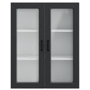 vidaXL Fali üveges szekrény PORTO Fekete 80 x 31 x 100 cm Faanyag