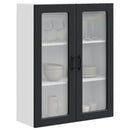 vidaXL Fali üveges szekrény PORTO Fekete 80 x 31 x 100 cm Faanyag