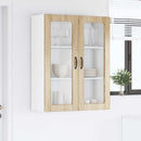 vidaXL Fali üveges szekrény PORTO Sonoma tölgy 80 x 31 x 100 cm