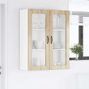 vidaXL Fali üveges szekrény PORTO Sonoma tölgy 80 x 31 x 100 cm