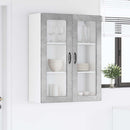 vidaXL Fali üveges szekrény PORTO Beton Szürke 80 x 31 x 100 cm