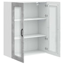vidaXL Fali üveges szekrény PORTO Beton Szürke 80 x 31 x 100 cm