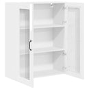 vidaXL Fali üveges szekrény PORTO Magas Fényű Fehér 80 x 31 x 100 cm