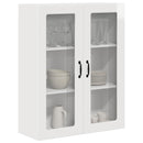 vidaXL Fali üveges szekrény PORTO Magas Fényű Fehér 80 x 31 x 100 cm