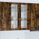vidaXL Fali üveges szekrény PORTO Füstölt tölgy 80 x 31 x 100 cm