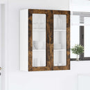 vidaXL Fali üveges szekrény PORTO Füstölt tölgy 80 x 31 x 100 cm