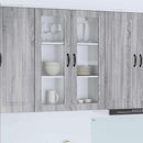 vidaXL Fali üveges szekrény PORTO Szürke Sonoma 80 x 31 x 100 cm