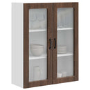vidaXL Fali üveges szekrény PORTO Barna Tölgy 80 x 31 x 100 cm Faanyag