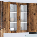 vidaXL Fali üveges szekrény PORTO Öreg fa 80 x 31 x 100 cm Faanyag