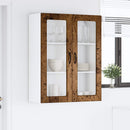 vidaXL Fali üveges szekrény PORTO Öreg fa 80 x 31 x 100 cm Faanyag