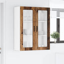 vidaXL Fali üveges szekrény PORTO Öreg fa 80 x 31 x 100 cm Faanyag