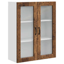 vidaXL Fali üveges szekrény PORTO Öreg fa 80 x 31 x 100 cm Faanyag