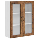 vidaXL Fali üveges szekrény PORTO Öreg fa 80 x 31 x 100 cm Faanyag