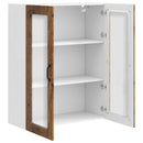 vidaXL Fali üveges szekrény PORTO Öreg fa 80 x 31 x 100 cm Faanyag